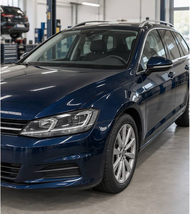 Auto nach Lackreparatur und Aufbereitung